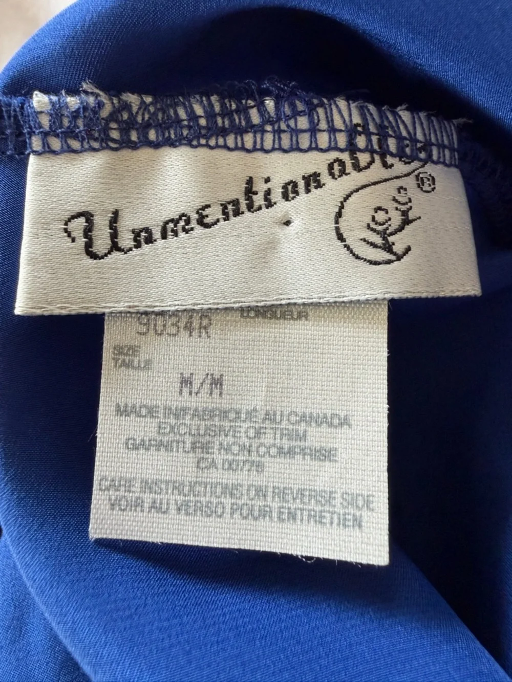 Unmentionables 100% Silk Blue Lace Trim Pajama Set Size M Vintage - Picture 10 of 14